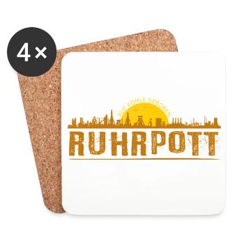 Ruhrpott Skyline - Coasters (set of 4) - white - Front