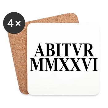 Abi 2026 - Abitur - Römische Ziffern - Latein - Untersetzer (4er-Set) - Weiß - Vorne