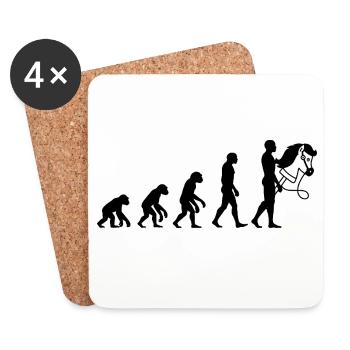 HOBBYHORING DE L’ÉVOLUTION ! L’AMOUR DU CHEVAL DE BATAILLE - Dessous de verre (lot de 4) - blanc - Devant