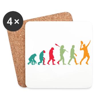Tennis Evolution Retro - Untersetzer (4er-Set) - Weiß - Vorne