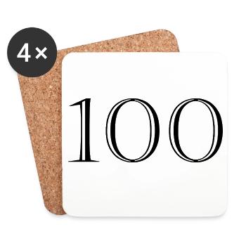 100. 100 JAHRE. 100-JÄHRIGES JUBILÄUM. GEBURTSTAG 100 - Untersetzer (4er-Set) - Weiß - Vorne