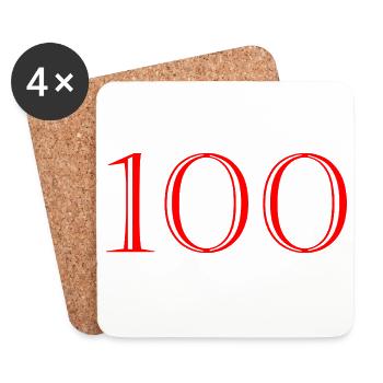 100. 100 JAHRE. 100-JÄHRIGES JUBILÄUM. GEBURTSTAG 100 - Untersetzer (4er-Set) - Weiß - Vorne