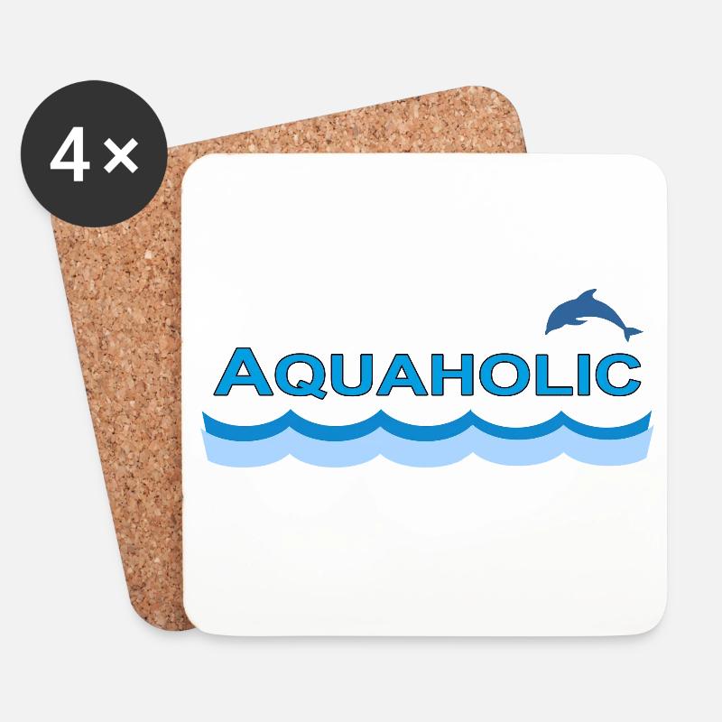 AQUAHOLIC - Untersetzer (4er-Set) - Weiß