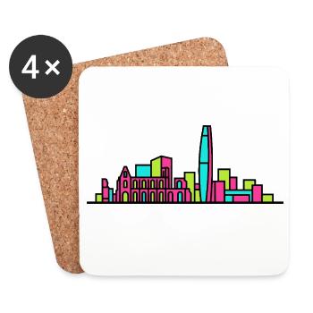 Reading City Skyline Blade Building Modern Art - Coasters (set of 4) - white - Front