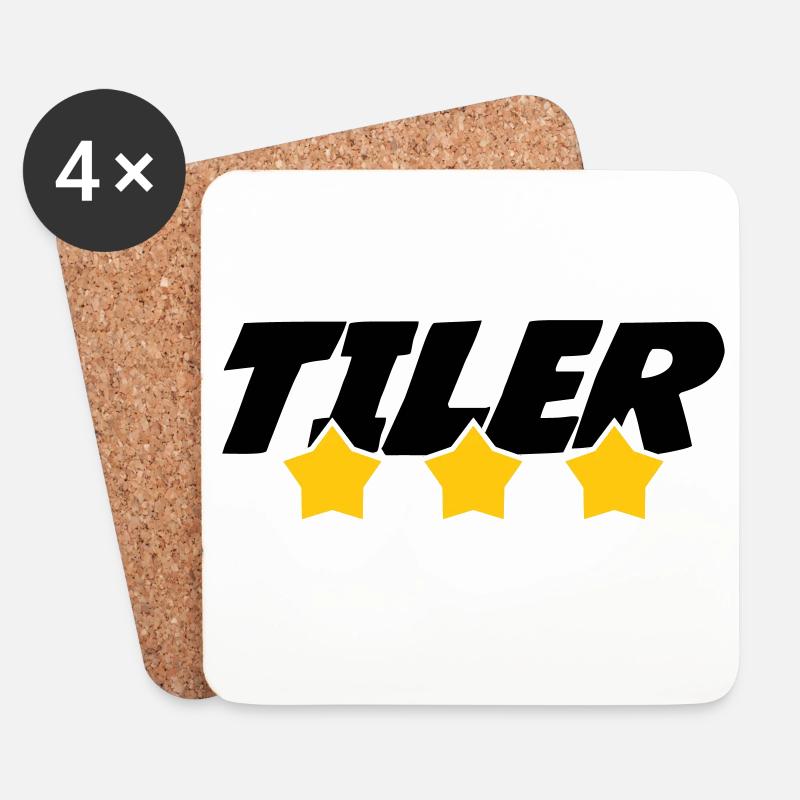 Tiler – pro tile laying precision trade - Coasters (set of 4) - white