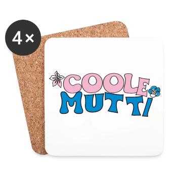 Maman cool - Dessous de verre (lot de 4) - blanc - Devant