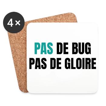 No bugs, no glory - Coasters (set of 4) - white - Front
