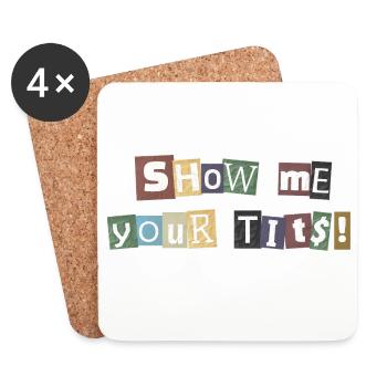Show Me Your Tits Ransom - Coasters (set of 4) - white - Front