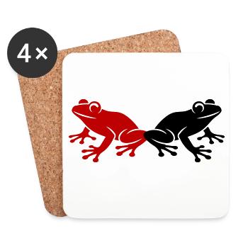 Grenouille Crapaud - Dessous de verre (lot de 4) - blanc - Devant