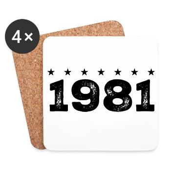 Made in 1981  - Dessous de verre (lot de 4) - blanc - Devant
