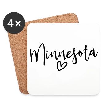 Minnesota Cœur Femmes Amour Minnesota - Dessous de verre (lot de 4) - blanc - Devant