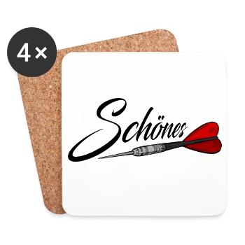 Beautiful with darts, darts, darts - Coasters (set of 4) - white - Front