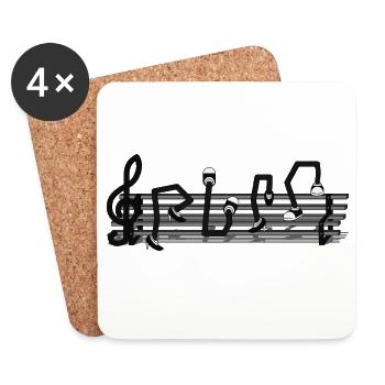 GIVE THE NOTE - Coasters (set of 4) - white - Front