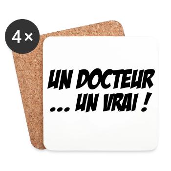 Un docteur un vrai humour profession médicale - Dessous de verre (lot de 4) - blanc - Devant