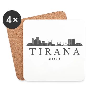 Tirana Albanien, die Skyline Tiranas - Untersetzer (4er-Set) - Weiß - Vorne