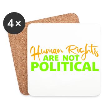 Human Rights Are Not Political Menschenrechte Logo - Coasters (set of 4) - white - Front