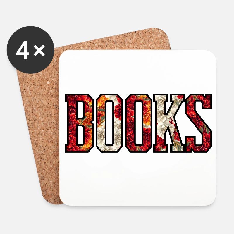 Blütenbuchstaben-Design - Untersetzer (4er-Set) - Weiß