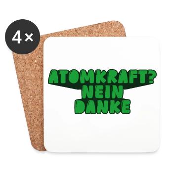 Atomkraft? Nein danke - Untersetzer (4er-Set) - Weiß - Vorne