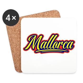 Mallorca Schrift - Untersetzer (4er-Set) - Weiß - Vorne