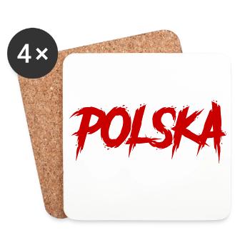 Polen Polska Poland Geschenk - Untersetzer (4er-Set) - Weiß - Vorne