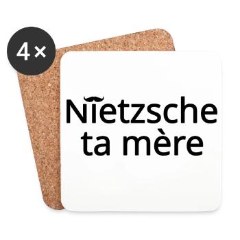 Nietzsche ta mère Noir - Dessous de verre (lot de 4) - blanc - Devant
