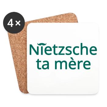 Nietzsche ta mère Vert - Dessous de verre (lot de 4) - blanc - Devant