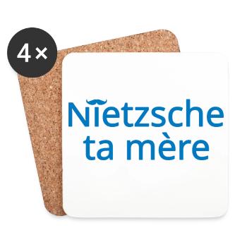 Nietzsche ta mère Bleu Clair - Dessous de verre (lot de 4) - blanc - Devant