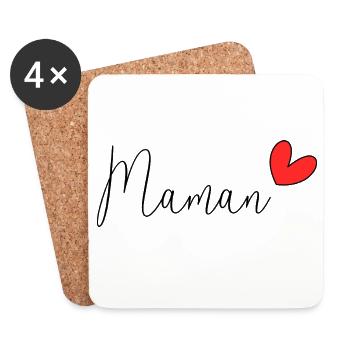 HAPPY BIRTHDAY. HAPPY MOTHER'S DAY. MAMMA. MOTHER'S DAY - Coasters (set of 4) - white - Front