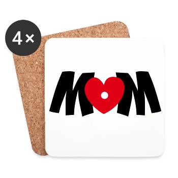 mom heart - Coasters (set of 4) - white - Front