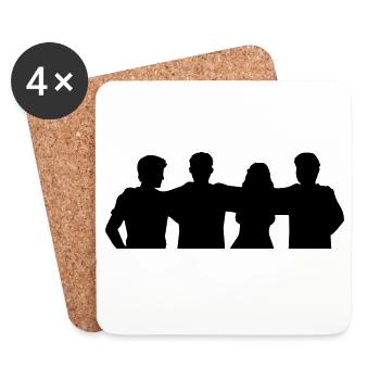 Menschen Gruppe Silhouette Freunde Team Zusammen - Untersetzer (4er-Set) - Weiß - Vorne