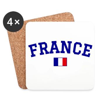 France Flag Design Blue - Coasters (set of 4) - white - Front