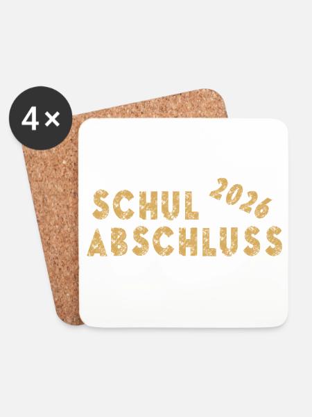 Schulabschluss 2026 - Untersetzer (4er-Set) - Weiß
