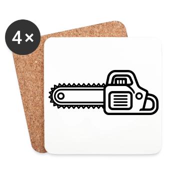 chainsaw - Coasters (set of 4) - white - Front
