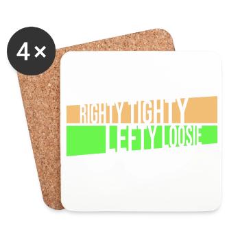 Logo DIY Drôle à droite Tighty Tighty Lefty - Dessous de verre (lot de 4) - blanc - Devant