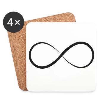 Unendliche Linie Minimalismus - Untersetzer (4er-Set) - Weiß - Vorne