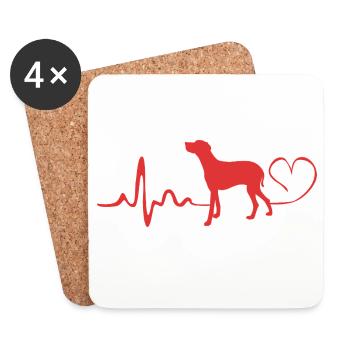 Weimaraner - Untersetzer (4er-Set) - Weiß - Vorne