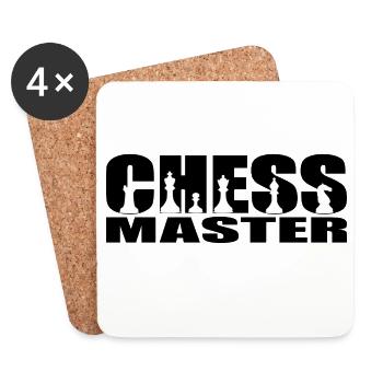 Maître d’échecs - Dessous de verre (lot de 4) - blanc - Devant