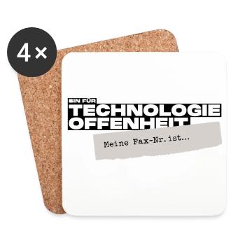 Bin für Technologieoffenheit – Meine Fax-Nr. ist… - Untersetzer (4er-Set) - Weiß - Vorne