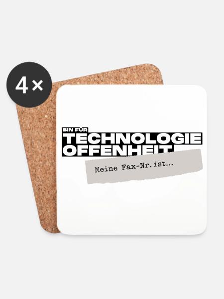 Bin für Technologieoffenheit – Meine Fax-Nr. ist… - Untersetzer (4er-Set) - Weiß