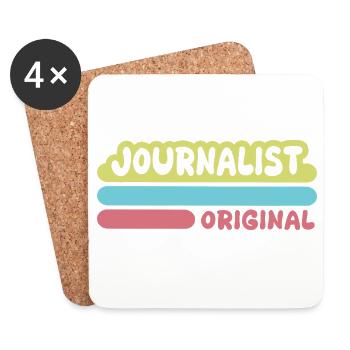 Journaliste dicté - Dessous de verre (lot de 4) - blanc - Devant