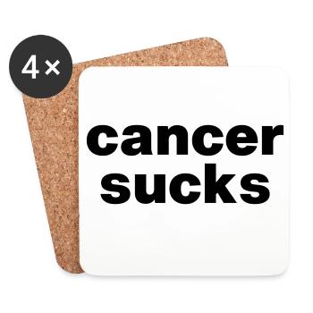 Le cancer, c’est vraiment dur - Dessous de verre (lot de 4) - blanc - Devant