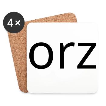 orz emoticon désespoir ASCII classique - Dessous de verre (lot de 4) - blanc - Devant