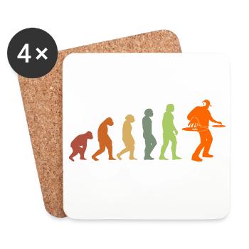 Retro 80s Music Disc Jockey DJ - Coasters (set of 4) - white - Front