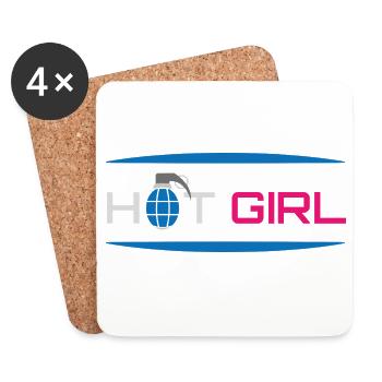 Heiße sexy Girl Power - Untersetzer (4er-Set) - Weiß - Vorne