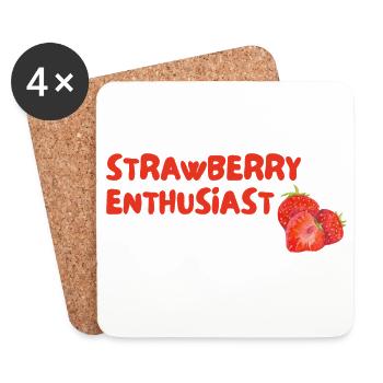 Strawberry Enthusiast - Untersetzer (4er-Set) - Weiß - Vorne