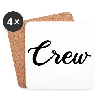 crew_schrift - Untersetzer (4er-Set) - Weiß - Vorne