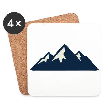 Gebirge Berge Silhouette - Untersetzer (4er-Set) - Weiß - Vorne