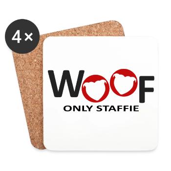 Staffie woof - 032 - Coasters (set of 4) - white - Front