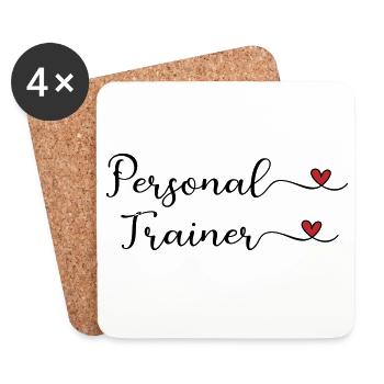 entraîneur personnel - Dessous de verre (lot de 4) - blanc - Devant