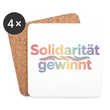 Solidarität Gewinnt Pastel Hoodie Demonstration - Untersetzer (4er-Set) - Weiß - Vorne